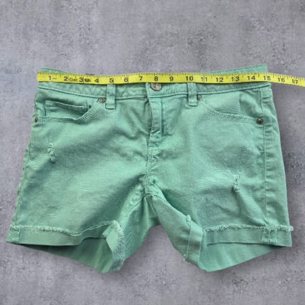 LC Lauren Conrad Stretch Denim Mid-Rise Shorts Mint Green Sz: 6 - Picture 6 of 10